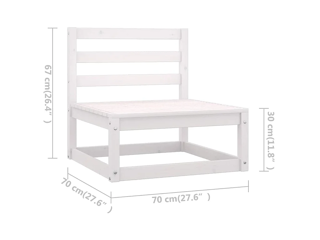 8-delige Loungeset met kussens massief grenenhout