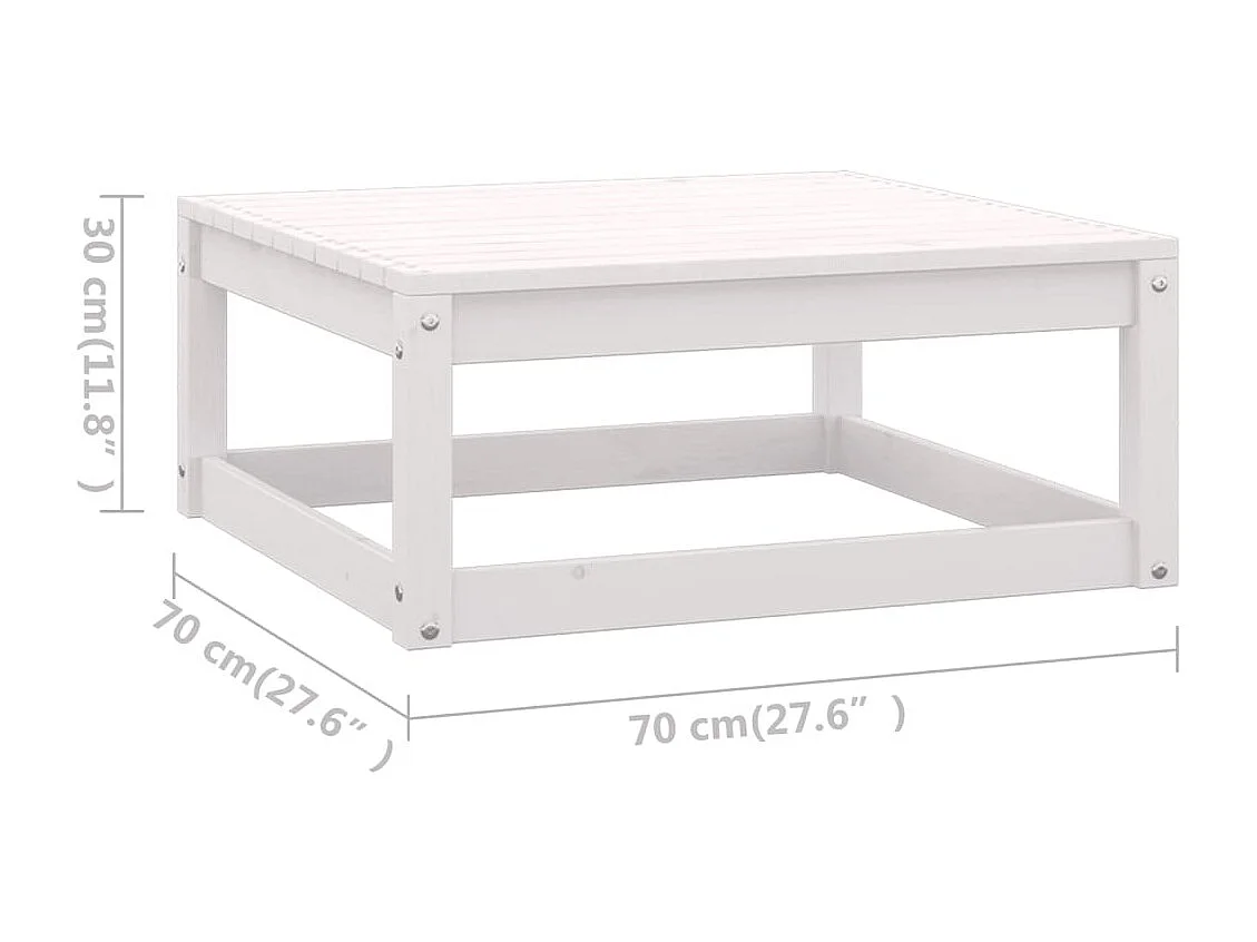 9-tlg. Garten-Lounge-Set mit Kissen Weiß Massivholz Kiefer