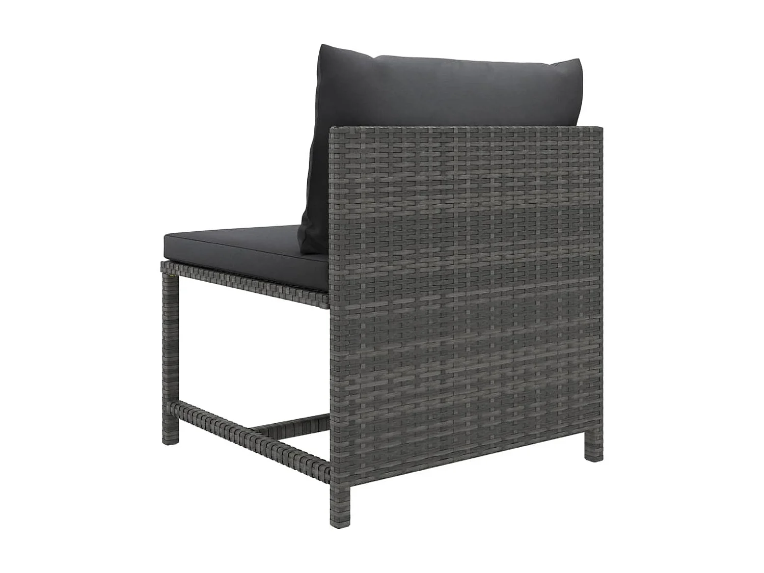 6-tlg. Garten-Lounge-Set mit Kissen Poly Rattan Grau