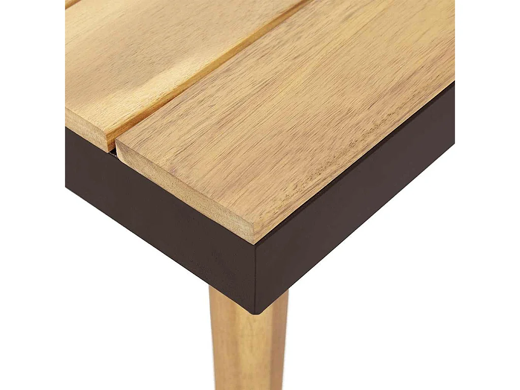 Salon de jardin 7 places avec coussins Acacia solide Marron