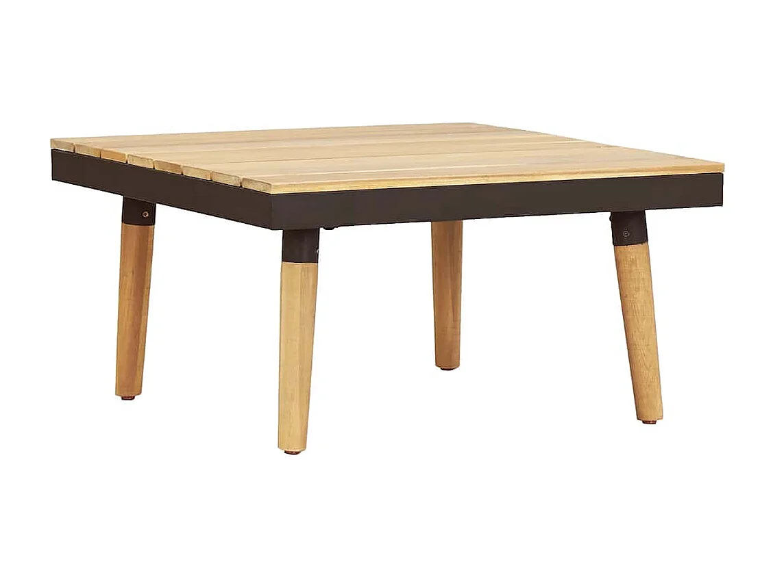 Salon de jardin 7 places avec coussins Acacia solide Marron