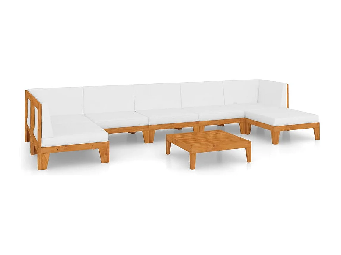 8-tlg. Garten-Lounge-Set mit Kissen Massivholz Akazie