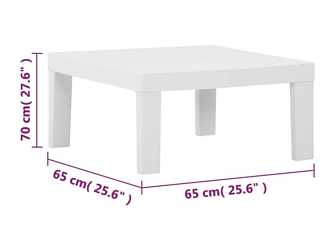 Salon de jardin 4 pcs avec coussins Plastique Blanc