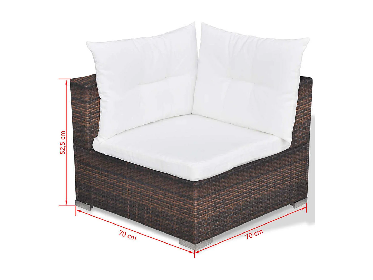 10-delige Loungeset met kussens poly rattan bruin