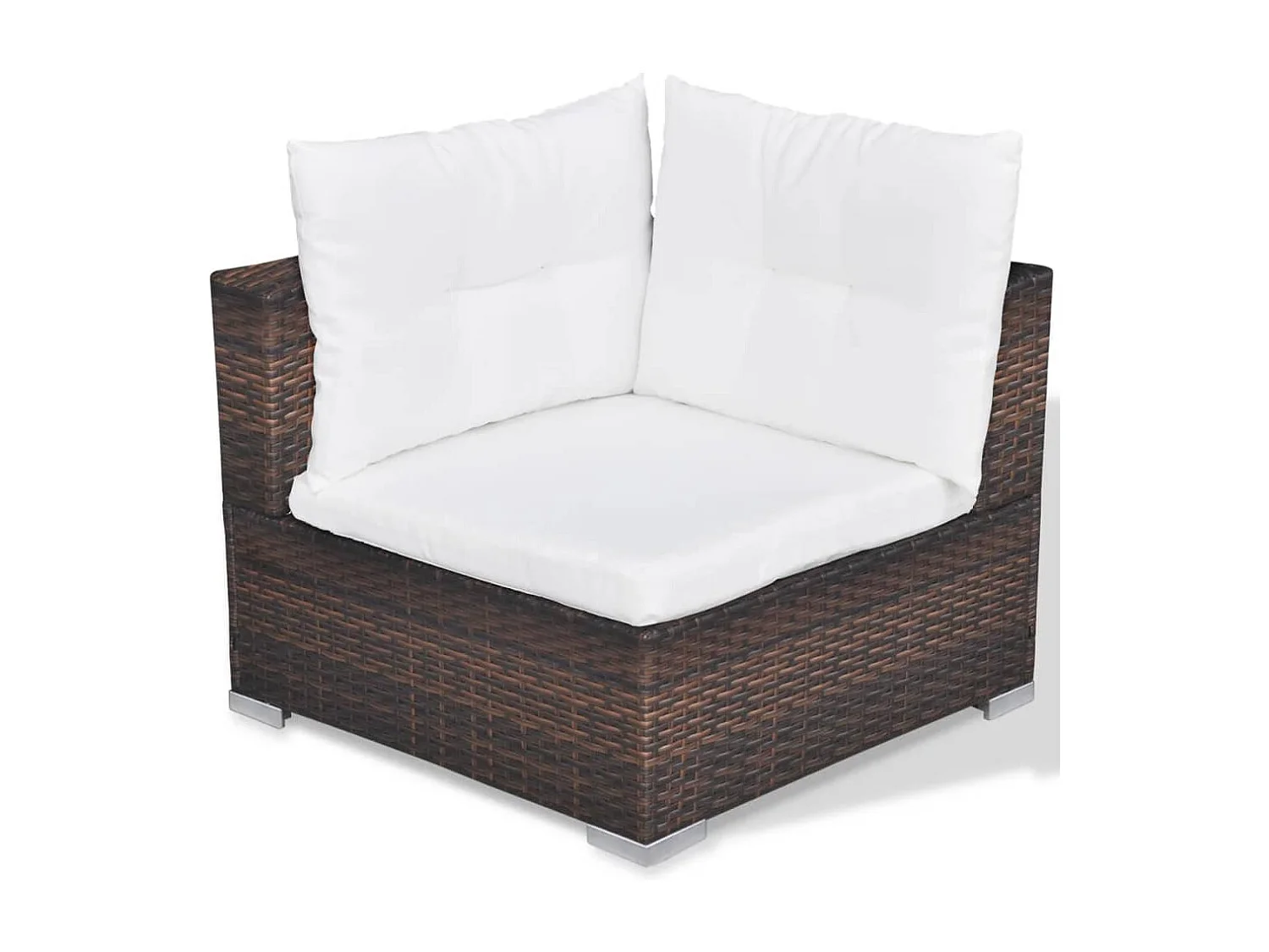 10-delige Loungeset met kussens poly rattan bruin