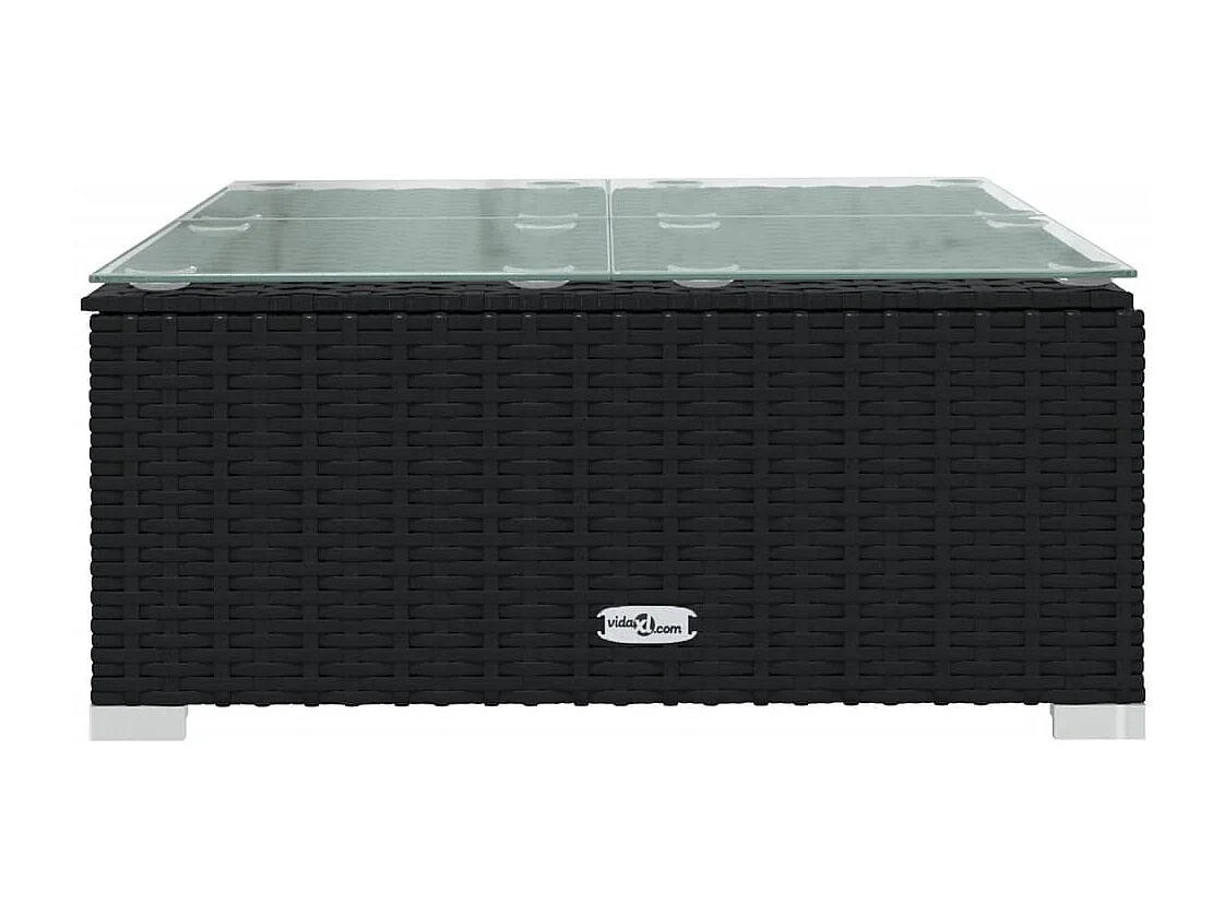 Salon de jardin 5 pcs avec coussins résine tressée noir