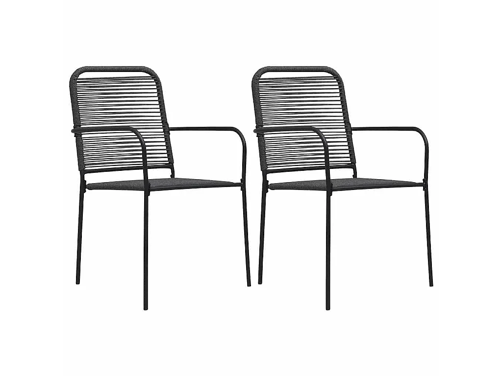Set de comedor de jardín de 3 piezas vidrio y acero negro