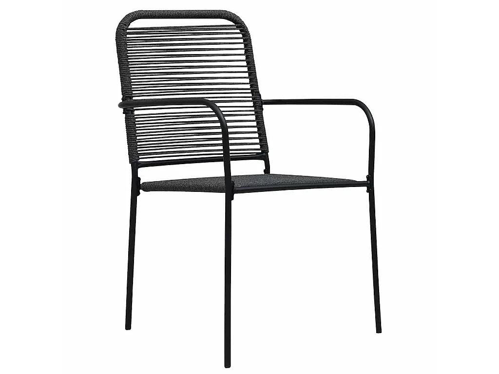 Set de comedor de jardín de 3 piezas vidrio y acero negro