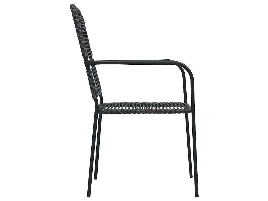 Set de comedor de jardín de 3 piezas vidrio y acero negro