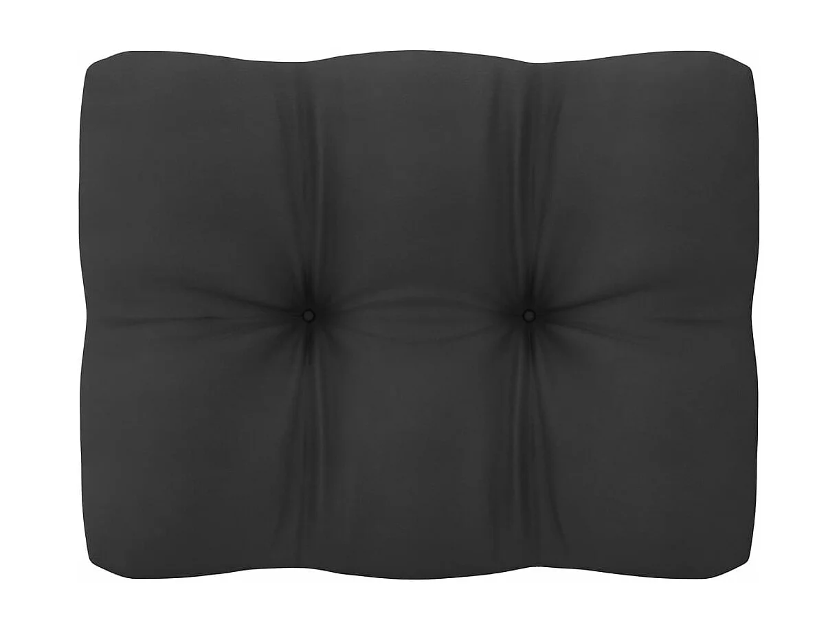 Salon de jardin 8 pcs avec coussins Noir Bois de pin massif