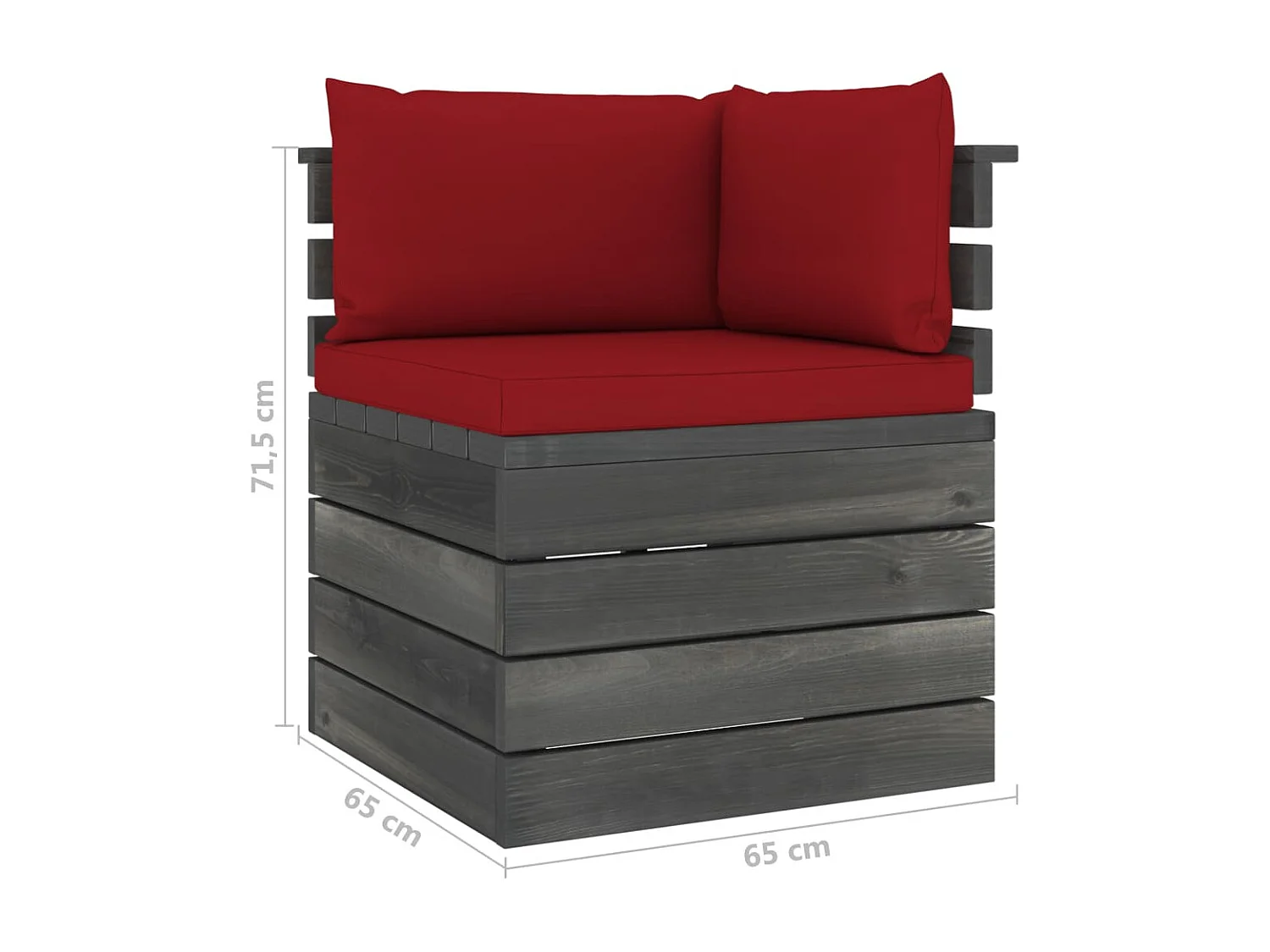 Salon palette de jardin 5 pcs avec coussins Bois de pin massif