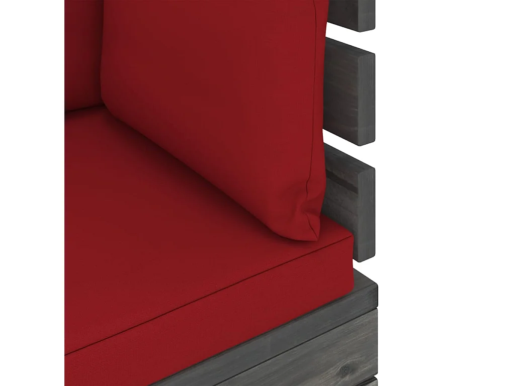 Salon palette de jardin 5 pcs avec coussins Bois de pin massif