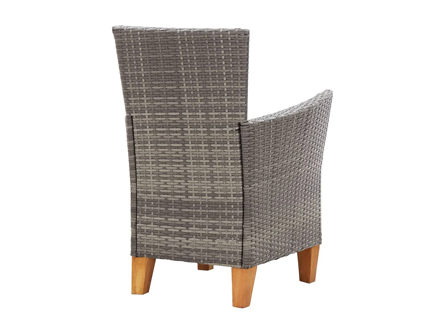 Mobilier à dîner 5 pcs résine tressée et bois d'acacia gris