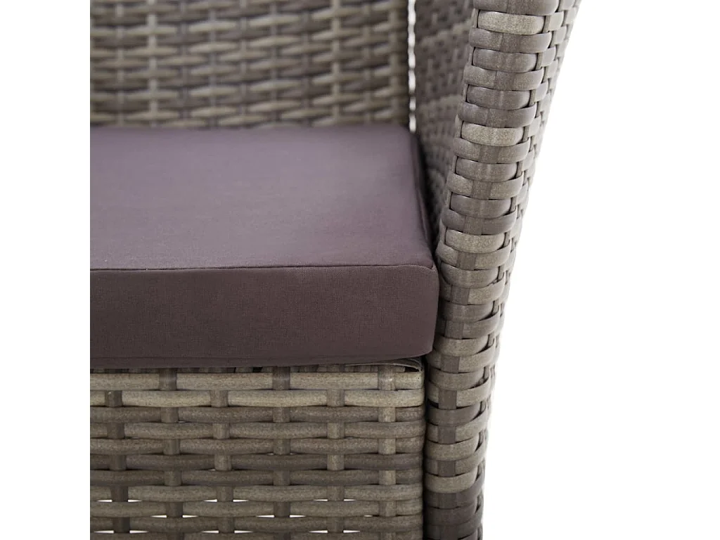 Set Pranzo da Giardino 5 pz Polyrattan e Legno d'Acacia Grigio