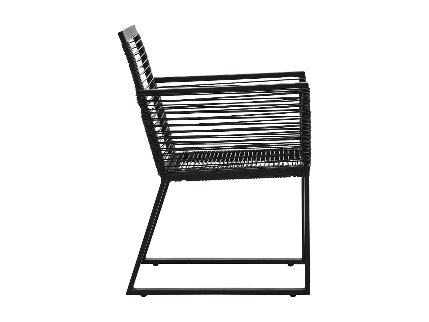 7-tlg. Garten-Essgruppe PVC Rattan Schwarz