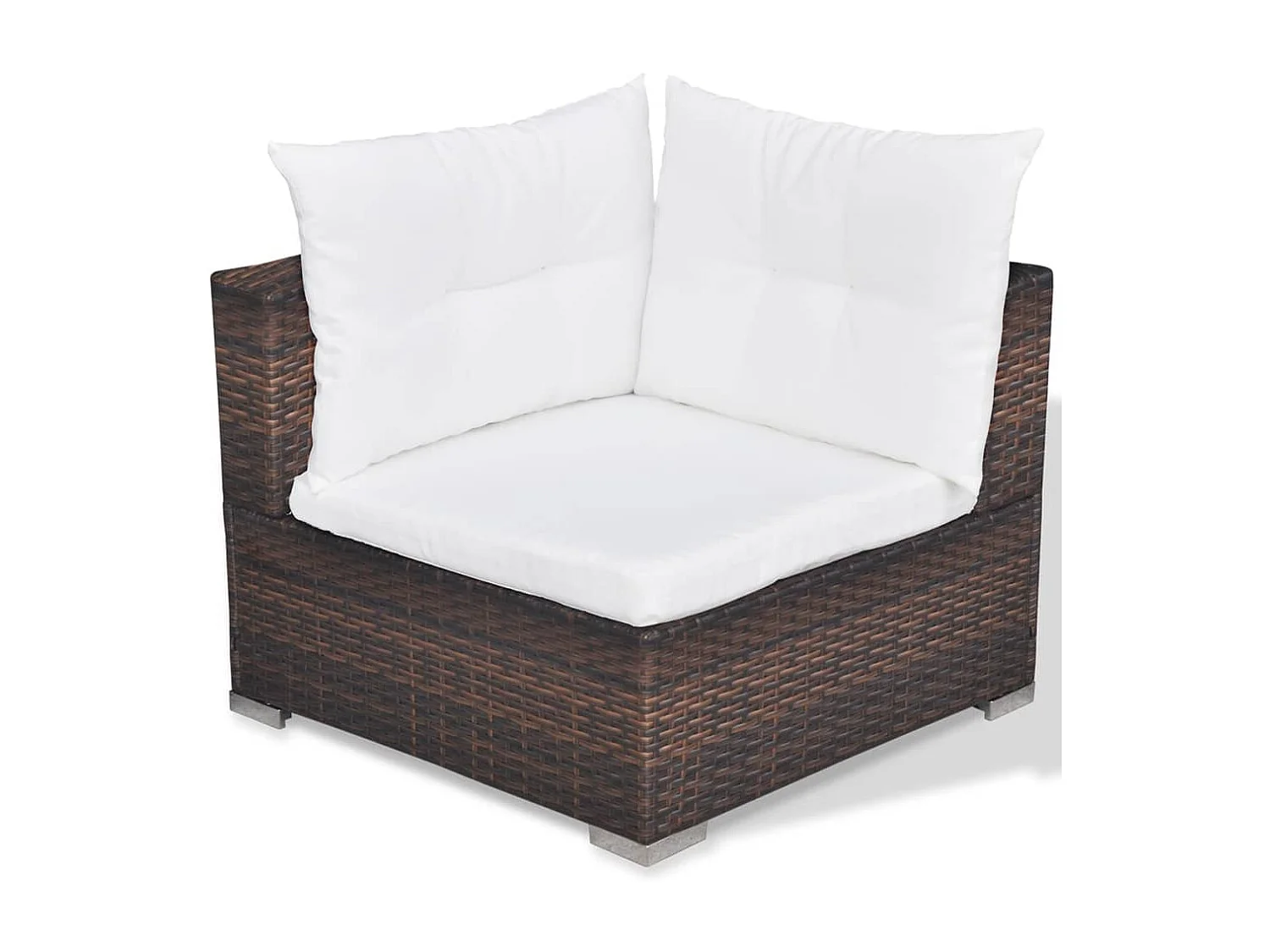 Set Divani da Giardino 5 pz con Cuscini in Polyrattan Marrone