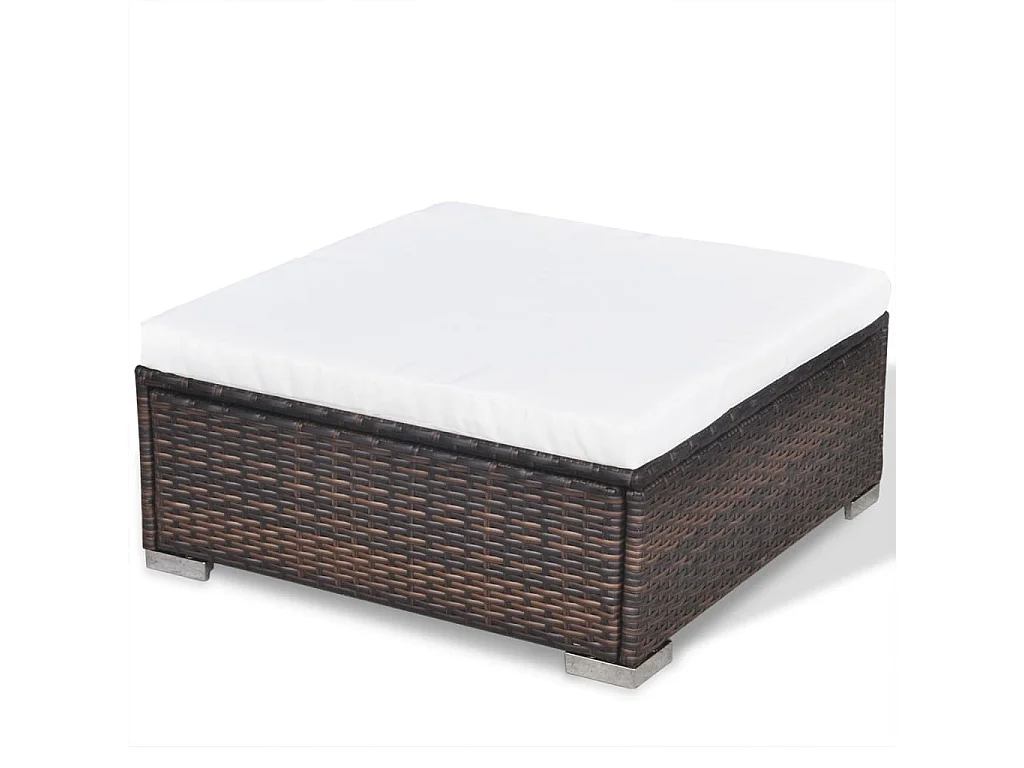 Set Divani da Giardino 5 pz con Cuscini in Polyrattan Marrone