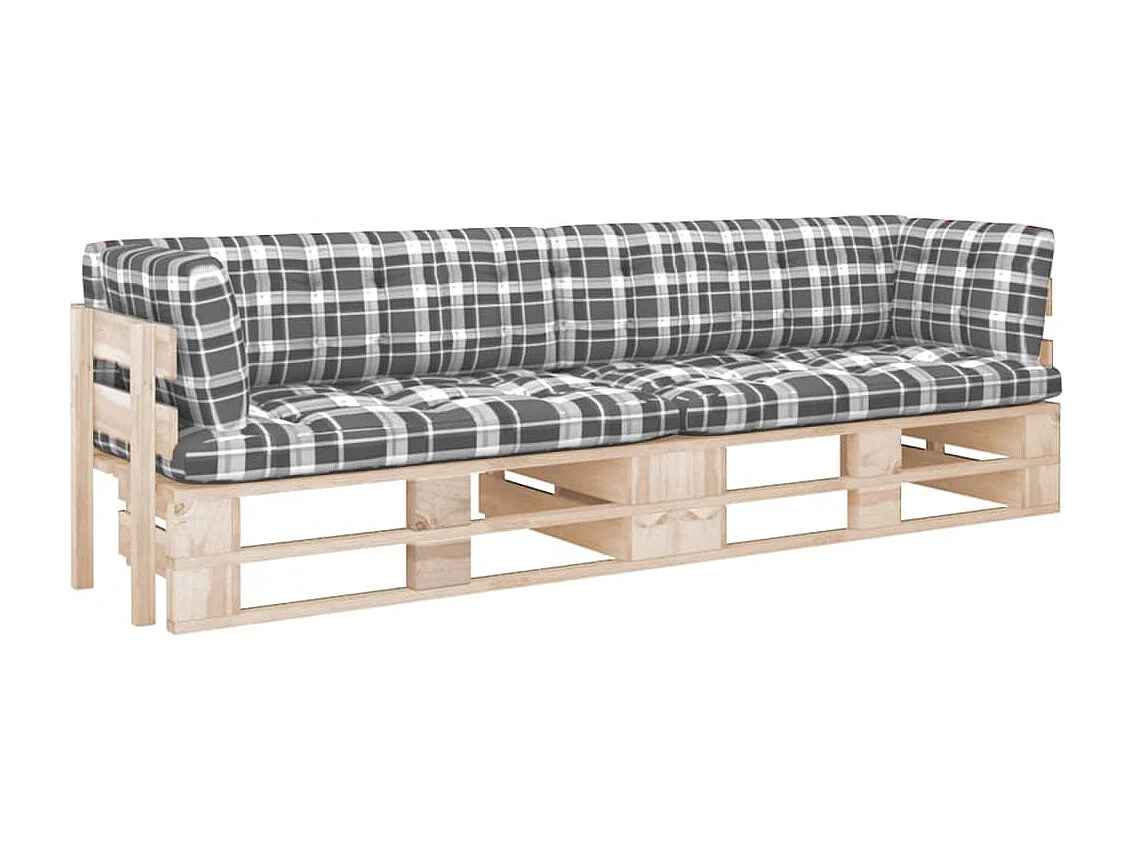 2-Sitzer-Palettensofa mit Kissen Imprägniertes Kiefernholz