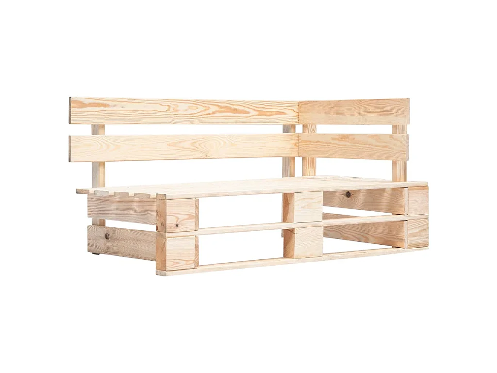 Canapé palette 2 places avec coussins Bois de pin imprégné