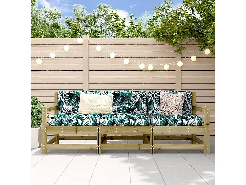 Salon de jardin 3 pcs bois de pin imprégné