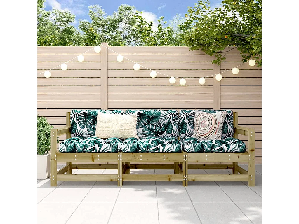 Salon de jardin 3 pcs bois de pin imprégné