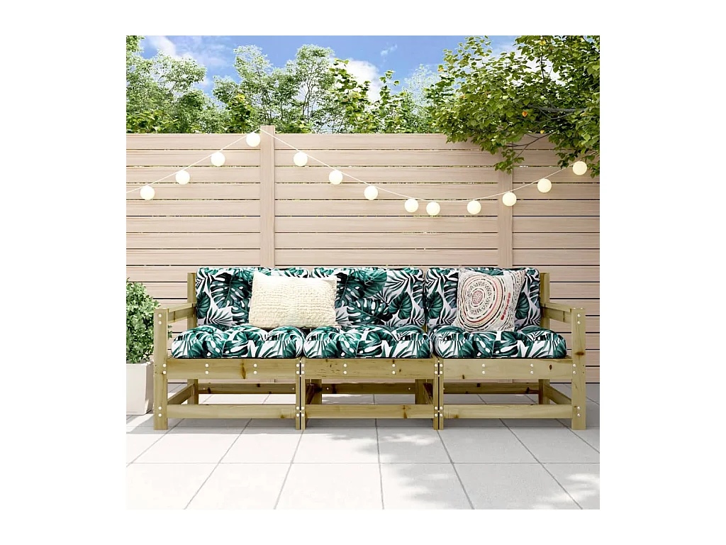 Salon de jardin 3 pcs bois de pin imprégné