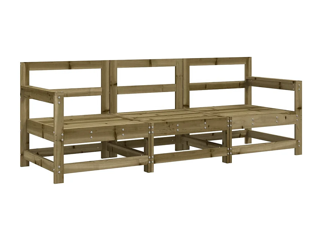 Salon de jardin 3 pcs bois de pin imprégné