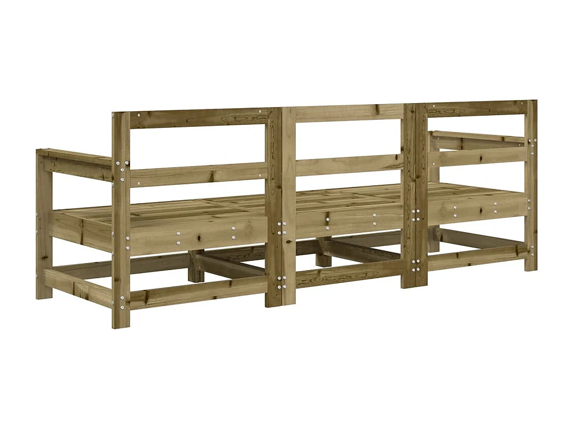 Salon de jardin 3 pcs bois de pin imprégné