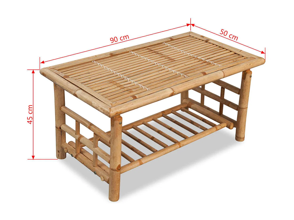 4-delige Loungeset met kussens bamboe