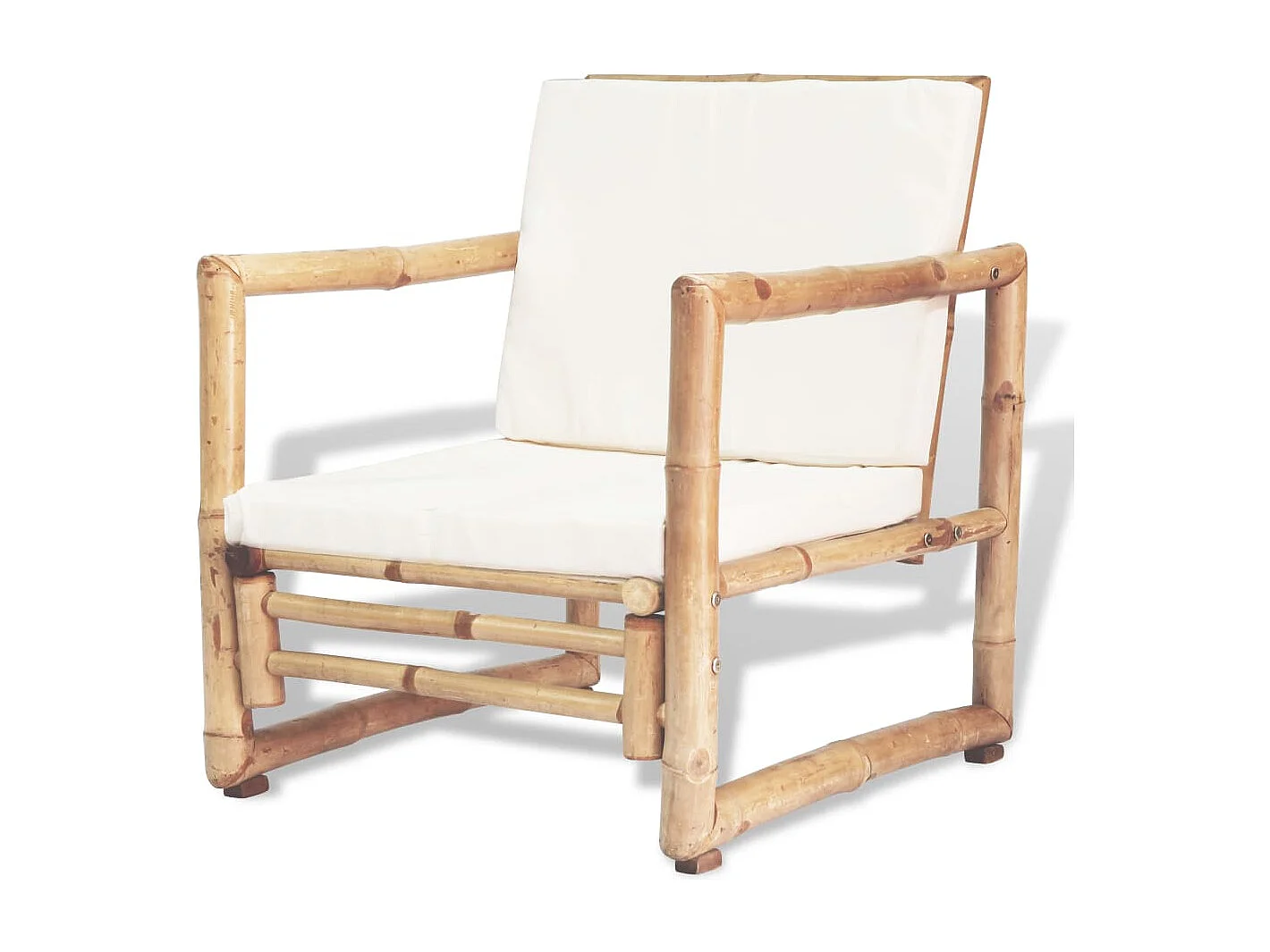 4-delige Loungeset met kussens bamboe