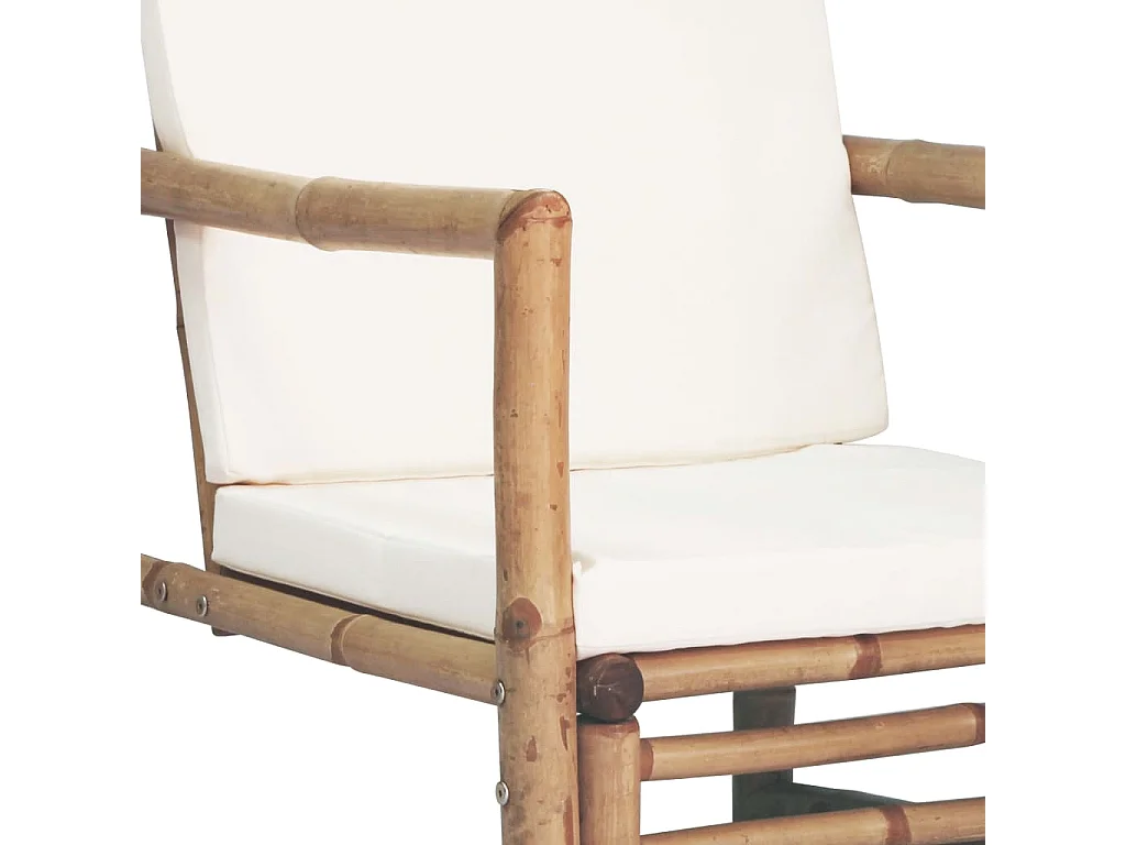 4-delige Loungeset met kussens bamboe