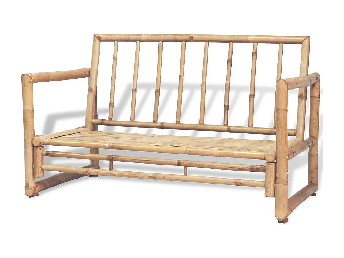 Salon de jardin 4 pcs avec coussins Bambou