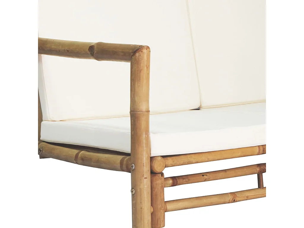 Salon de jardin 4 pcs avec coussins Bambou