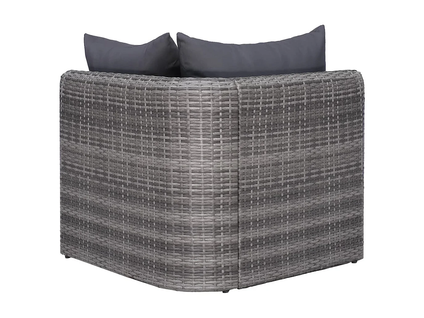 8-tlg. Garten-Lounge-Set mit Auflagen Poly Rattan Grau