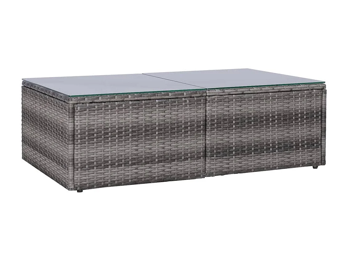 8-tlg. Garten-Lounge-Set mit Auflagen Poly Rattan Grau