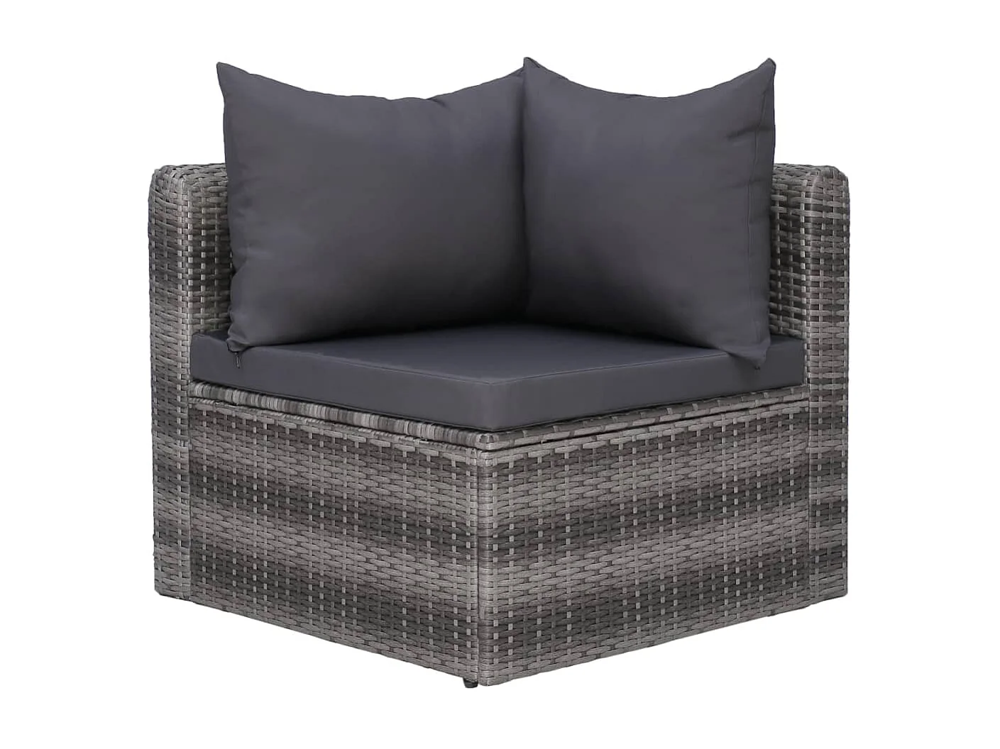 Salon de jardin 8 pcs avec coussins Résine tressée Gris