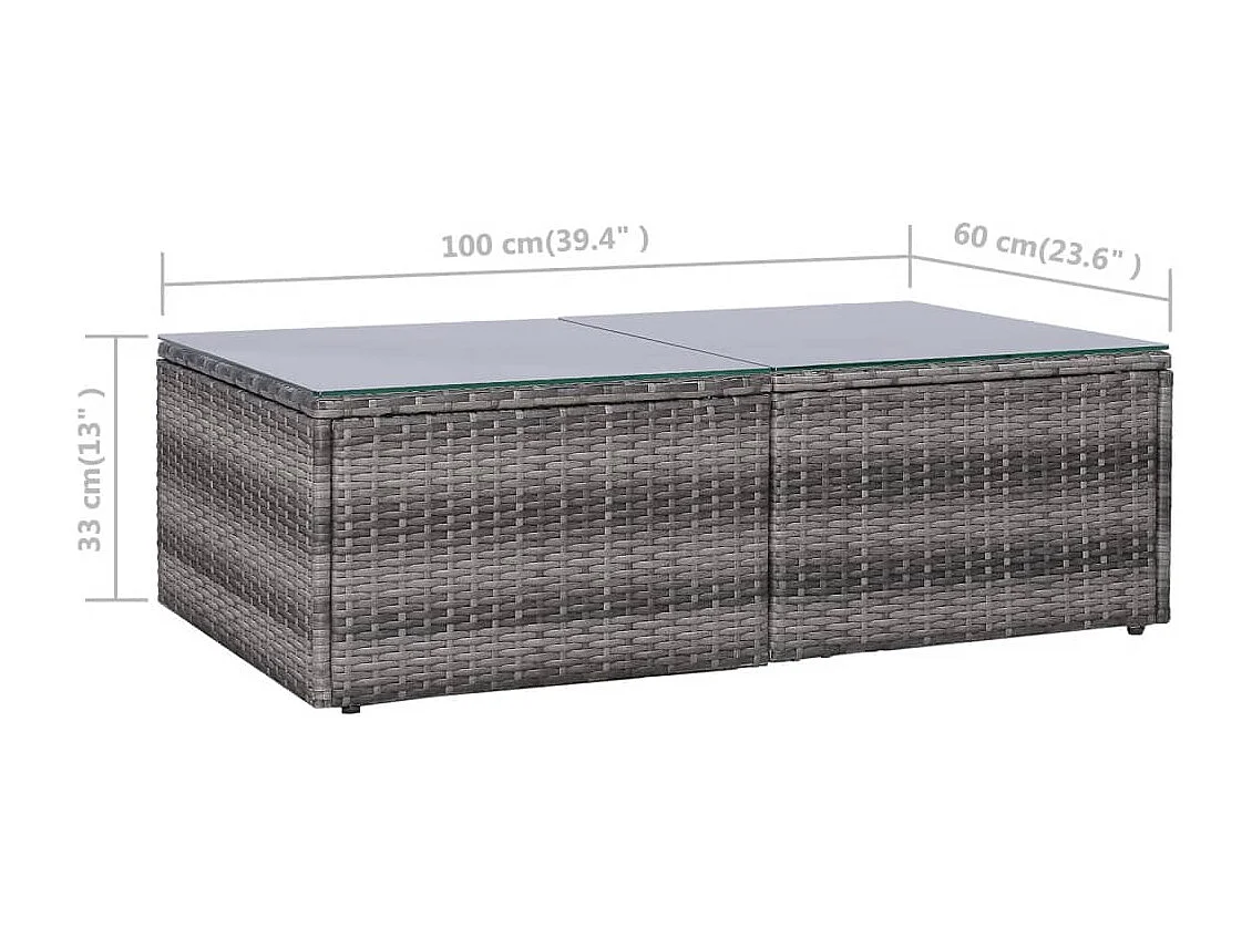 Salon de jardin 8 pcs avec coussins Résine tressée Gris