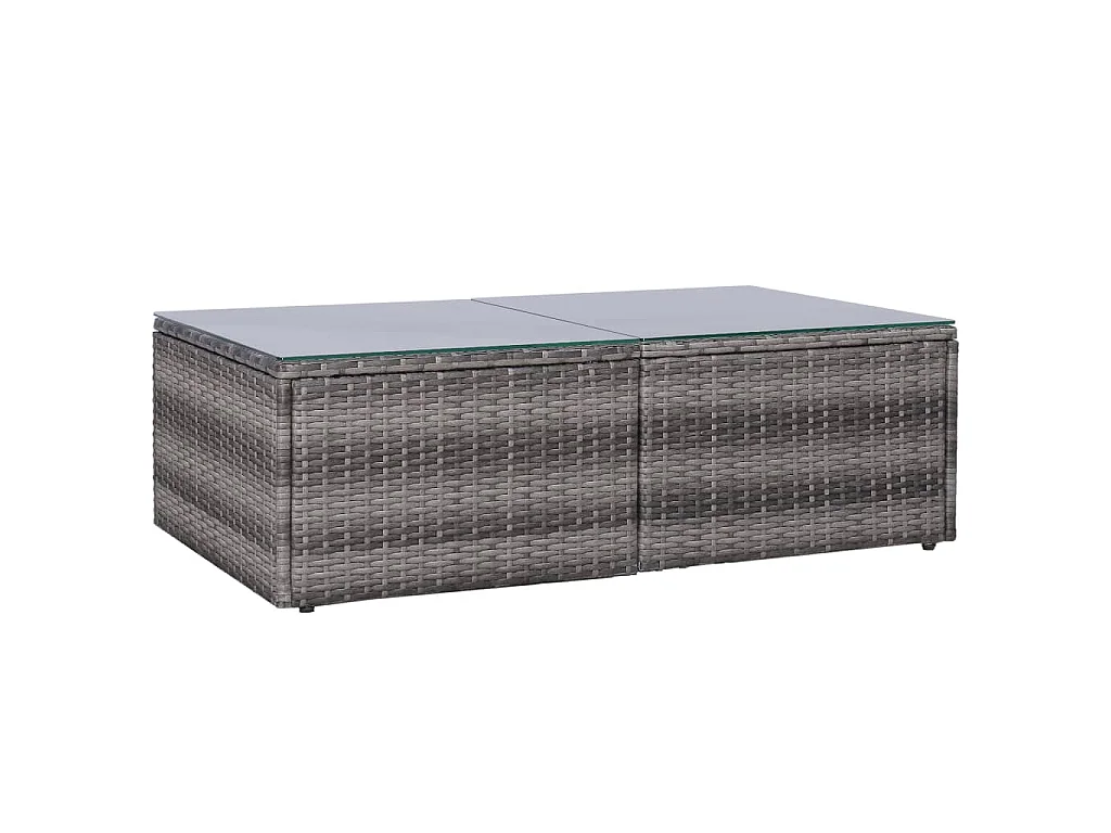8 pcs conjunto lounge de jardim c/ almofadões vime PE cinzento