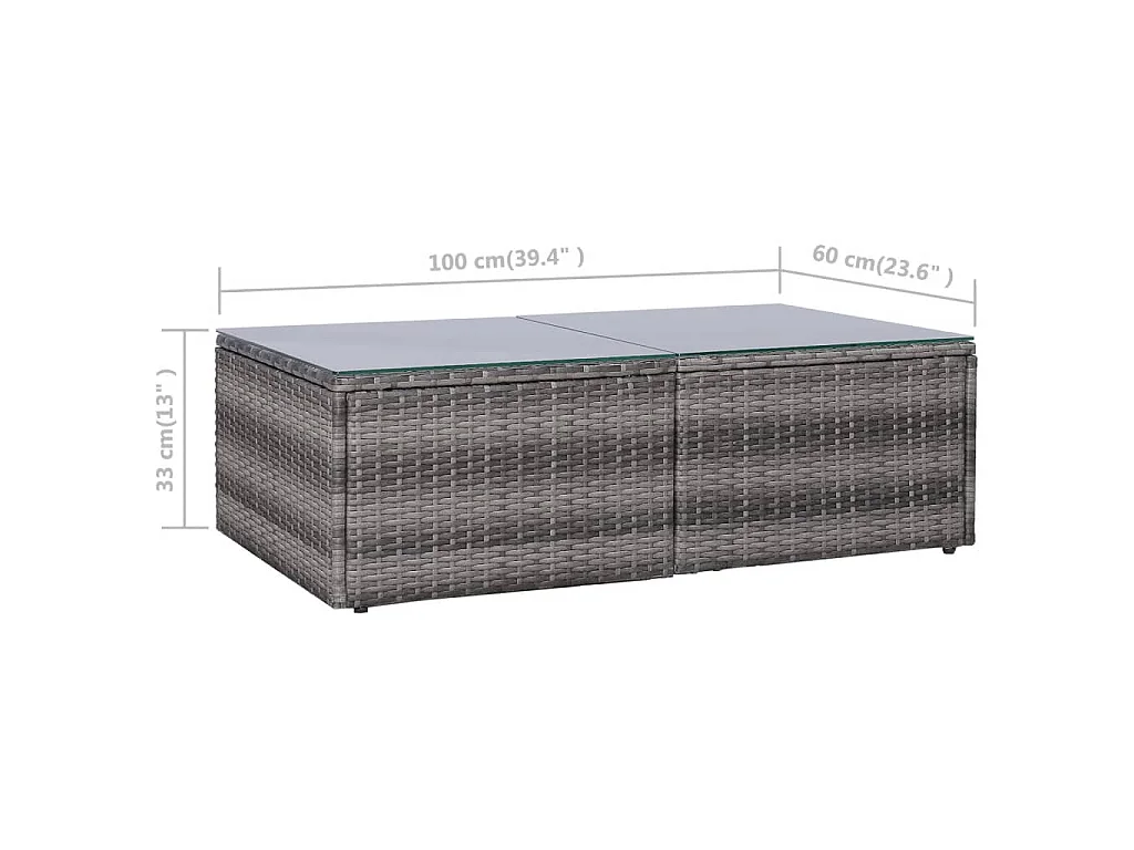 8 pcs conjunto lounge de jardim c/ almofadões vime PE cinzento