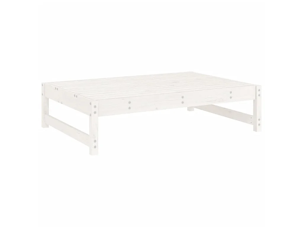 Set Salotto da Giardino 2 pz Bianco in Legno Massello di Pino