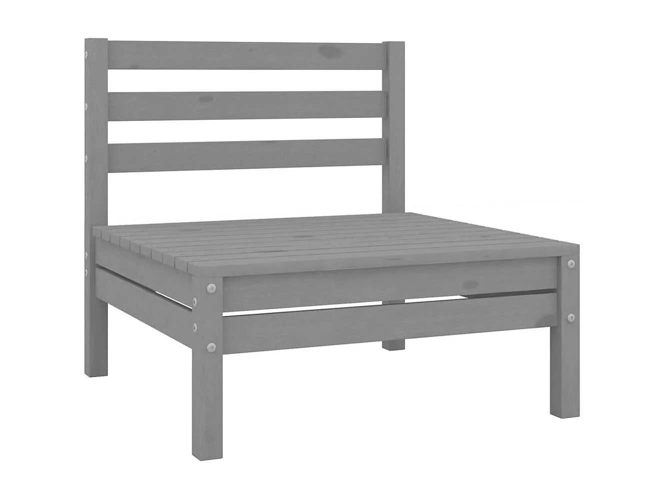 Set Divani da Giardino 3 pz in Legno Massello di Pino Grigio