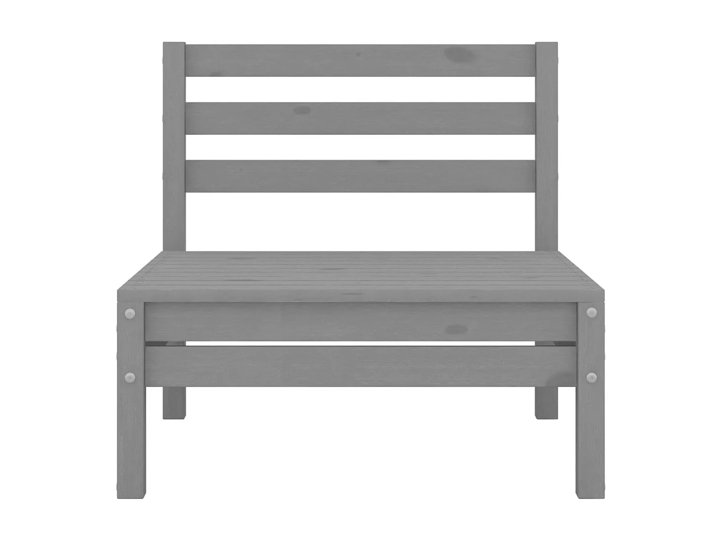 Set Divani da Giardino 3 pz in Legno Massello di Pino Grigio