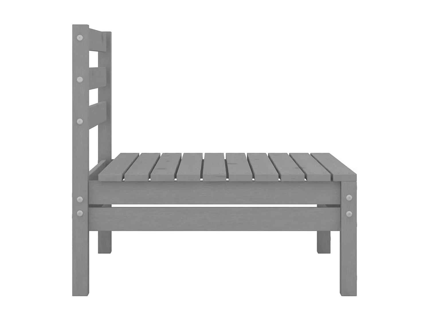 Set Divani da Giardino 3 pz in Legno Massello di Pino Grigio