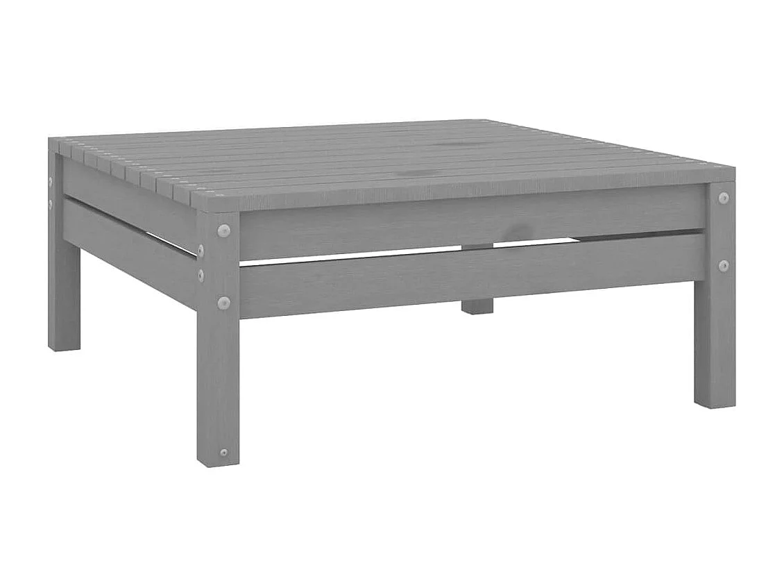 Set Divani da Giardino 3 pz in Legno Massello di Pino Grigio