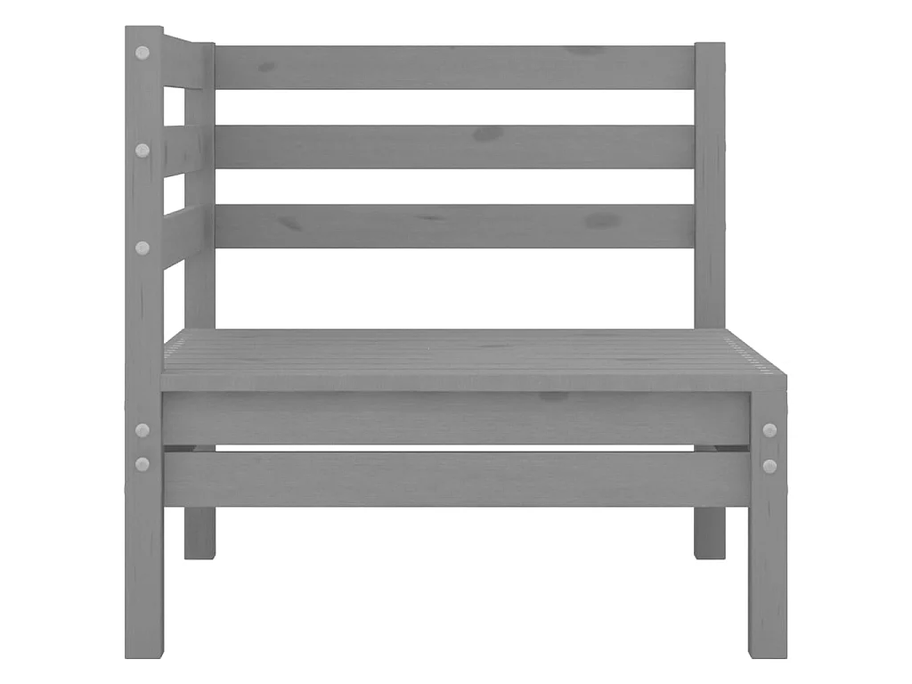 Salon de jardin 3 pcs Bois de pin massif Gris