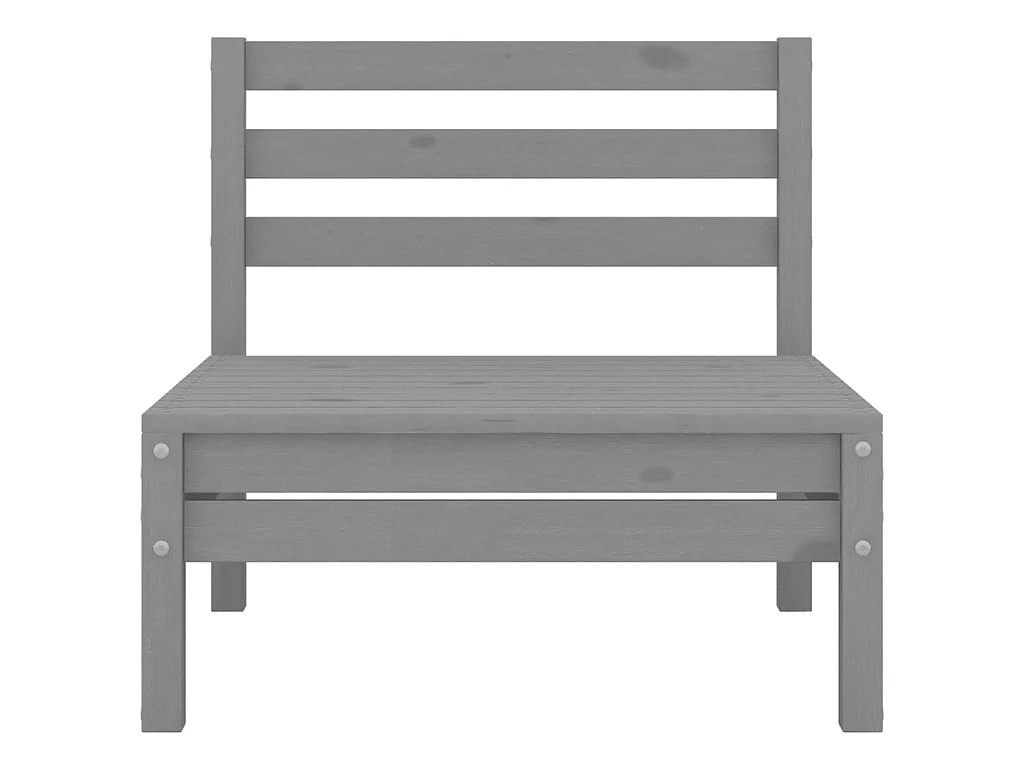 Salon de jardin 3 pcs Bois de pin massif Gris