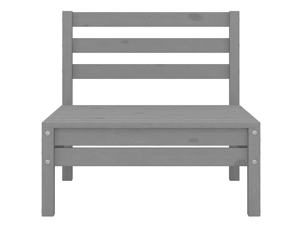 Salon de jardin 3 pcs Bois de pin massif Gris