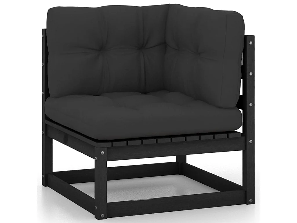 Set Divani da Giardino 3 pz con Cuscini Legno Massello di Pino
