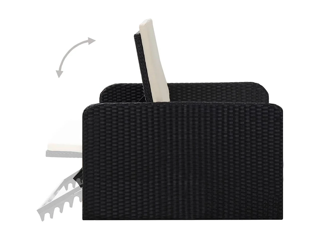 Salon de jardin 2 pcs avec coussins Résine tressée Noir