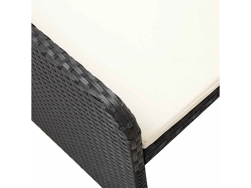 Salon de jardin 2 pcs avec coussins Résine tressée Noir